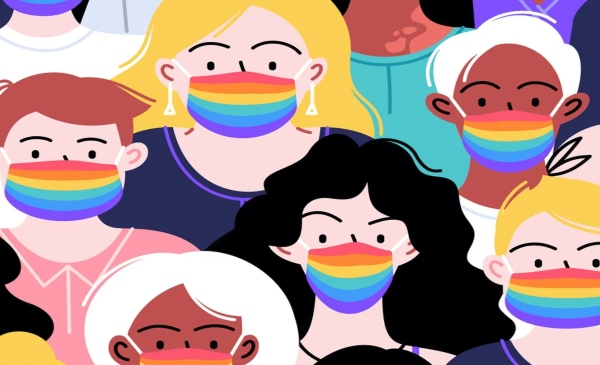 Animaciones con cubrebocas LGBT