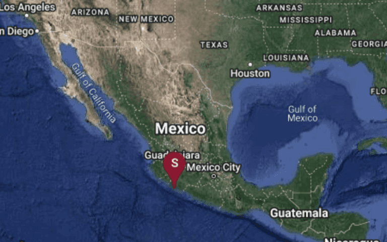 Mapa con epicentro de uno de los terremotos de México